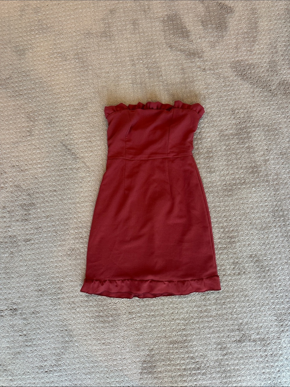 Lulu's Rustic Red Strapless Mini Dress